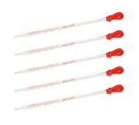 5 pipetas líquidas, pipetas graduadas de vidrio transparente, goteros de líquido de 0,5 ml, 1 ml, 2 ml, 3 ml, 5 ml, 10 ml, transferencia