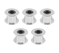 5 poleas tensoras de correa dentada 2GT de 20 dientes de 5 mm de diámetro de 6 mm de ancho para impresora 3D, CNC, fresadoras y perforadoras, aleación de aluminio con rodamientos dobles, color