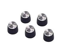 5 pomos de guitarra de 6 mm con eje moleteado de inserción de potenciómetro de diámetro Perillas de control Perillas de interruptor