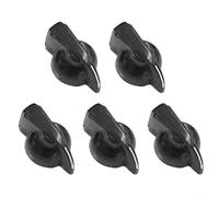 5 pomos de puntero para potenciómetro de baquelita de 6 mm de diámetro del agujero del eje con elementos de latón, ajuste preciso y rendimiento (negro)