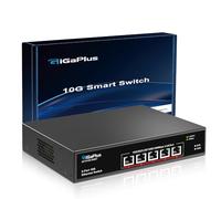 5-Port 10Gb Ethernet Switch Unmanaged with 5 x 10G RJ45 Ports, GiGaPlus 10Gbe Network Switch Easy for 10Gb NAS, PC, WiFi7 Routers, 10G Nic/Adapters. 100Gbps Switching Capacity. Desktop/19-inch Rack