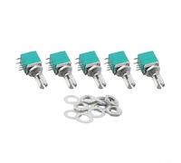 5 potenciómetros RV097NS con interruptor, sellado de 5 pines, diámetro del eje 6 mm, B1K/5K/10K/20K/50K/100K/500K Ohm, para control de volumen y equipos de audio industriales (5 pines B50K)