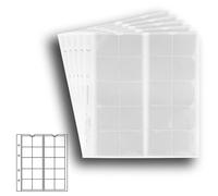 5 Prophila Hojas para Monedas, de 20 divisiones de 34 mm Ø