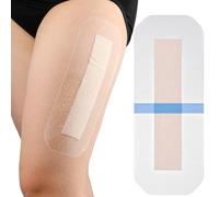 5 protectores de ducha impermeables de silicona de 4 x 10 pulgadas para reemplazo de rodilla después de cirugía de cadera, incisión quirúrgica larga con bordes, adhesivo suave, cubierta para heridas