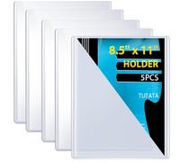 5 protectores de página resistentes, cargador superior de 8.5 x 11, soporte transparente para documentos, fundas de plástico duro con película, protectores para papel, carteles, premios, certificados