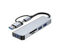 5 Puertos 2 en 1 USB 3.0 HUB Tipo-C Adaptador USB3.0 + USB2.0 + + TF Expansor de Divisor USB Multipuerto para Computadora PC