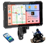 5 Pulgadas GPS Moto Navegador con Inalámbricos CarPlay y Android Auto, Resistencia al Agua IP67, Control de Presión de Neumáticos, Navegación GPS y Control por Voz, para Todas Las Motocicletas