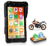 5 Pulgadas Touchscreen Vertical Carplay Pantalla para Motocicleta Inalámbrico CarPlay & Android Auto, Radio Coche para Moto IP68 Impermeable/Navigation/Cascos y Auriculares Bluetooth/Control por Voz