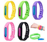 5 pulseras antimosquitos, ideal para actividades al aire libre, protección óptima contra mosquitos e insectos, color elegido al azar