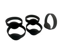 5 pulseras de silicona EM4100 RFID de 125 kHz con control de acceso, etiquetas NFC, solo lectura (negro)