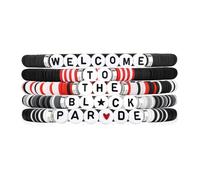 5 pulseras punk rock negras inspiradas en conciertos, joyería para fanáticos, vestido de fiesta.