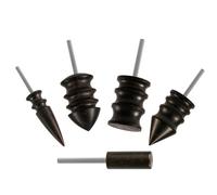 5 Puntas Bruñidor Cuero para Herramienta Rotativa, 5 Estilos Accesorios Máquina Bruñido de Ébano para Bordes Artesanales