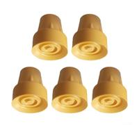 5 puntas de goma para bastón diseñadas con textura para un agarre seguro en bastones de senderismo y muletas, tamaño de 19 mm (19 mm, amarillo)