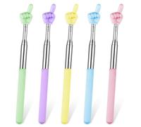 5 PZ Varilla Telescópica Puntero Extensible, Palo Señalador con Dedos, Varilla Telescópica para Profesores, Puntero de Acero Inoxidable para Aulas e Interacción Personal