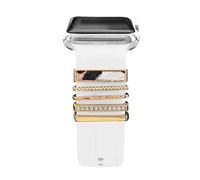 5 Pzs Encantos Para Correa Apple watch 40mm 41mm 38mm 44mm 45mm 42mm hombr/mujer,Anillo Decorativo Para iWatch series 9 8 7 6 5 4 3 2 SE Charms Joyas de Correa Deportiva silicona Accesorios 14