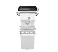 5 Pzs Encantos Para Correa Apple watch 40mm 41mm 38mm 44mm 45mm 42mm hombr/mujer,Anillo Decorativo Para iWatch series 9 8 7 6 5 4 3 2 SE Charms Joyas de Correa Deportiva silicona Accesorios J