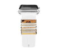 5 Pzs Encantos Para Correa Apple watch 40mm 41mm 38mm 44mm 45mm 42mm hombr/mujer,Anillo Decorativo Para iWatch series 9 8 7 6 5 4 3 2 SE Charms Joyas de Correa Deportiva silicona Accesorios 13