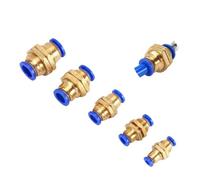 5 racores neumáticos rectos for tubo de 4 mm, 6 mm, 8 mm, 10 mm y 12 mm de diámetro exterior, unión de mamparo, conector rápido de conexión a presión.(PM-4)