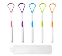 5 raspadores de lengua para adultos y niños, cepillo de plástico colorido para lengua, kit de raspadores de cuidado bucal para aliento fresco, boca y salud, accesorio de limpieza