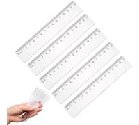 5 reglas de 15 cm - Regla transparente de 15 cm para escuela primaria, regla de plástico flexible para niños, escuela y oficina, práctica herramienta de medición