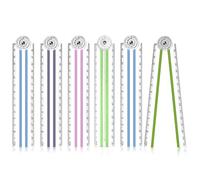 5 reglas plegables de 15 cm/30 cm, regla plegable precisa en cm de doble escala, regla de papelería de color caramelo, reglas geométricas rectas, herramientas de medición de plástico para niños