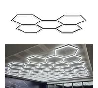 5 rejillas / 14 rejillas DIY llevó luz de techo de panal de abeja luces led, luces de la tienda de la rejilla hexagonal luz de techo enchufable para almacén taller gimnasio A