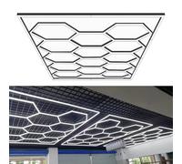 5 rejillas / 14 rejillas DIY llevó luz de techo de panal de abeja luces led, luces de la tienda de la rejilla hexagonal luz de techo enchufable para almacén taller gimnasio B