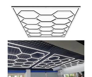 5 rejillas / 14 rejillas DIY llevó luz de techo de panal de abeja luces led, luces de la tienda de la rejilla hexagonal luz de techo enchufable para almacén taller gimnasio B