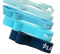 5 Resistance Levels Pull Up Assistant Band Set- 100% Latex Fitness Bands for Physical Therapy, Strength, Weightlifting, Crossfit- Workout Guide Included
