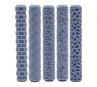 5 Rodillos pequeños 7,8cm x 1,25cm De textura y Modelado De Arcilla polimérica Rodillos Rodillo De Mano Texturizado Sello para Modelismo Herramienta De Cerámica para Artesanal Warhammer Heroquest DIY