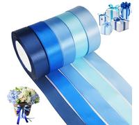 5 Rollo de Cinta de Raso Satén, 25mm x 22m Cinta de Satén Doble Cara, Cinta de Tela, Cinta Raso para Envoltorio de Regalo, Lazos, Decoración de Bodas, Manualidades, Globos, Ramo de Novia(5 Colores)