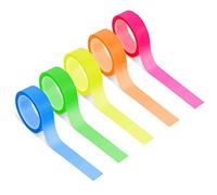 5 rollos Cinta Resaltadora, Extraíble, Cinta Fluorescente de Neón Adhesivo Transparente para Marcar Cinta de Color Para Estudiantes Profesores Libros para Marcar Lectura (12mmx5m,Color corpulento)