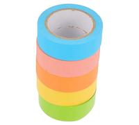 5 Rollos Cinta Washi de Colores y Manualidades DIY | Superficie Apta para Escribir, Adhesivo, Brillo Intenso, para Cuadernos y Macetas, Paquete Decorativo Color Aleatorio