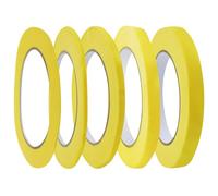 5 rollos de cinta adhesiva, cinta carrocero fina, cinta enmascarar para coches, naranja, 1.2/3/6/10/12 mm, cinta adhesiva decorativa de pintor, cinta de fineline para acuarela, pintura, bricolaje