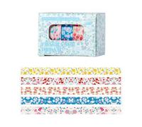 5 rollos de cinta adhesiva con patrón de flores vintage para diario de arte, álbum de fotos, embalaje decorativo, 10 mm x 2 m, PET Craft