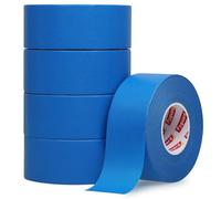 5 rollos de cinta de pintor azul, 36 mm x 50 m, cinta adhesiva decorativa de papel, resistente al calor, resistente a los rayos UV, para líneas afiladas, tratamiento de bordes, separación de colores