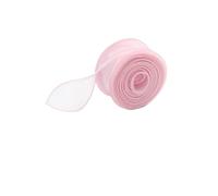 5 rollos de cinta de seda de gasa de satén de organza para manualidades, decoración, ramos de boda, coronas, suministros de costura (rosa claro)