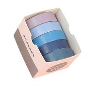 5 rollos de cinta decorativa estética de 10 mm x 2 m, papel resistente al agua para álbumes de recortes, diario, álbum de fotos, papel y calcomanías