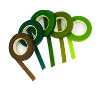 5 rollos de cinta floral de 1/2 pulgada, cinta adhesiva impermeable, cinta de floristería, adhesiva verde, para ramos de tallo, proyectos de manualidades, manualidades (5 colores, 30 yardas/rollo)