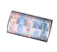 5 rollos de cinta transparente decorativa de mariposa con patrón de flores para enmascarar cuentas de mano para artistas y manualidades