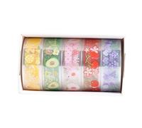 5 rollos de cinta transparente decorativa de mariposa con patrón de flores para enmascarar cuentas de mano para artistas y manualidades