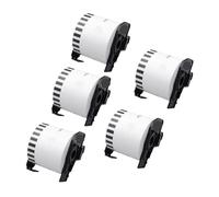 5 rollos de papel térmico, compatibles con impresoras etiquetas Brother DK-22205, dirección estándar troqueladas continuas DK-11204 for QL570(DK-22223 5 Rolls)