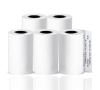 5 rollos de papel térmico de 57 x 40 mm, rollo de recibos para caja registradora, POS, máquina de tarjetas de crédito con tira de advertencia roja