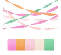 5 Rollos Serpentins en Papel Crepe, 4,5 cm x 25 m Cinta de Papel Arrugado de Fiesta, Rollos de Papeles Crepés Para Decoración, Para la Decoración de la Boda Fiesta de Cumpleaños Decoración de Navidad