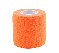 5 Rolls/Set Self Adhesive Bandage Wrap,Non Woven Fabrics Sports Bandage Tape Water proof Athletic Elastic Cohesive Bandage for Sports Support and Protection and First Aid,4.5×5cm (Fluorescent Orange)