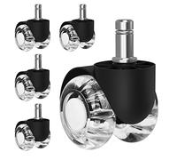 5 ruedas para sillas de oficina, 11 mmx22 mm, ruedas para sillas de oficina, rotación de 360 grados, sin arañazos, ruedas de silla de oficina, diámetro de 50 mm, parquet, alfombras