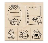 5 sellos de goma de madera con diseño de gatos encantadores para álbumes de recortes, diarios y tarjetas