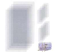 5 Sets de Láminas de Malla Plástica para Bolsos de Ganchillo, Rejilla 0.2", Suministros para Manualidades, Lienzo Blanco para Bordado y Punto de Cruz, Insertos para Bolsos, 18.7x11.2cm Tamaño Final