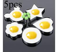 5 Sets de Moldes para Freír Huevos de Acero Inoxidable para Cocina, Herramientas para Cocinar Roll de Pollo y Pequeños Utensilios para Dar Forma a Huevos