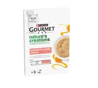 5 sobres x 10 g Gourmet Nature’s Creations Snack Húmedo de Salmón para gatos